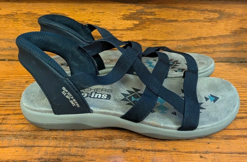 Skechers Hands Free Slip-ins Reggae Slim Stretch Flex Women's 11 Sandals Shoes